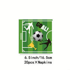 20pcs Football Party Napkin Double Layer Thickened Tissue for Boy Birthday