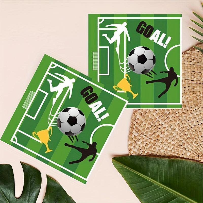 20pcs Football Party Napkin Double Layer Thickened Tissue for Boy Birthday