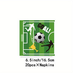 20pcs Football Party Napkin Double Layer Thickened Tissue for Boy Birthday
