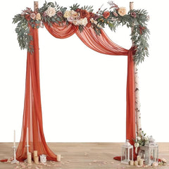 Wedding Arch Curtain Decoration Tulle Caramel Chiffon Fabric