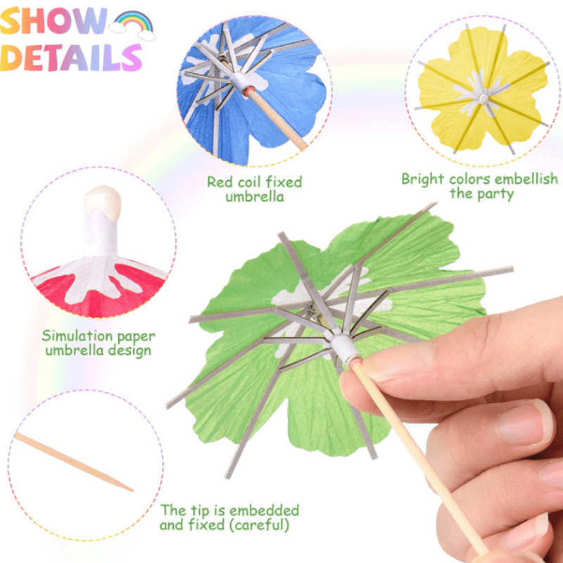 50pcs Hawaii Independence Party Decorations Fruit Sticks Cake Decorations