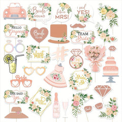 32pcs Wedding Photo Booth Props Funny Selfie Props Kit For Bachelorette Party
