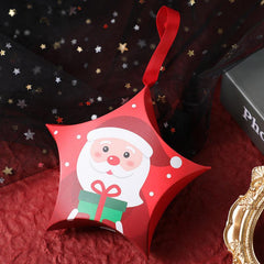 10pcs Xmas Gift Boxes Santa Star Shape Merry Christmas Bags
