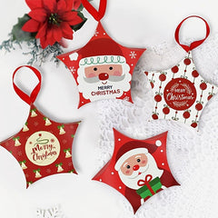 10pcs Xmas Gift Boxes Santa Star Shape Merry Christmas Bags