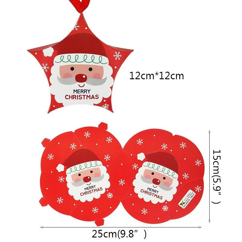 10pcs Xmas Gift Boxes Santa Star Shape Merry Christmas Bags