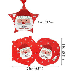 10pcs Xmas Gift Boxes Santa Star Shape Merry Christmas Bags