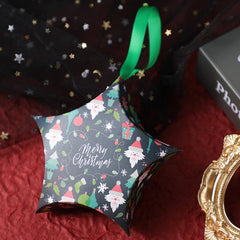 10pcs Xmas Gift Boxes Santa Star Shape Merry Christmas Bags