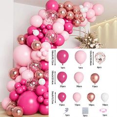 145pcs Rose Golden Peach Pink Balloon Wreath Set Party Decor Balloons