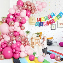 145pcs Rose Golden Peach Pink Balloon Wreath Set Party Decor Balloons