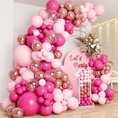 145pcs Rose Golden Peach Pink Balloon Wreath Set Party Decor Balloons