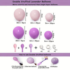 110pcs Soft Purple Balloons Double Filled Arch Kit for Party Decoration