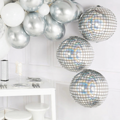 25pcs 22 Inch 4D Gradient Foil Balloons Disco Birthday Wedding Party Decor