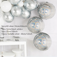 25pcs 22 Inch 4D Gradient Foil Balloons Disco Birthday Wedding Party Decor
