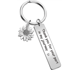 Thank You For Your Part In My Journey Sunflower Keychain