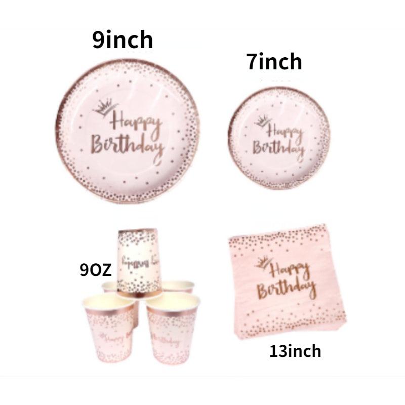 20pcs Birthday Party Disposable Paper Cups Plates Tissues Wedding Decor