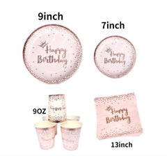 20pcs Birthday Party Disposable Paper Cups Plates Tissues Wedding Decor