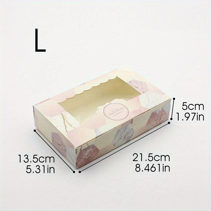 5pcs Pink Granite Marble Pattern Favor Boxes for Events