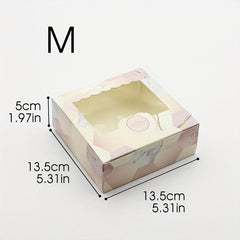 5pcs Pink Granite Marble Pattern Favor Boxes for Events