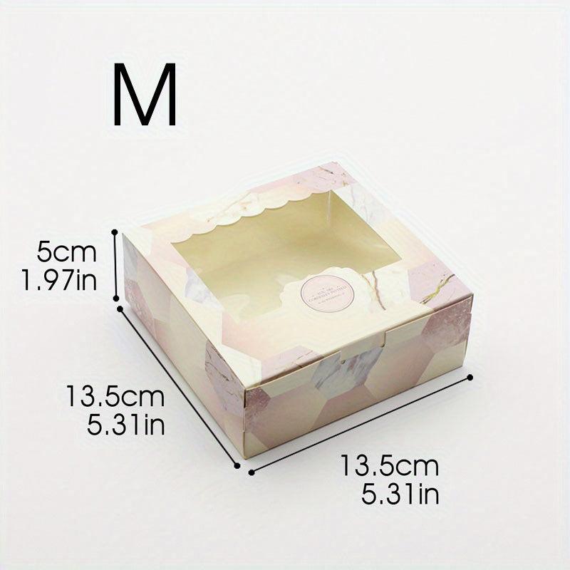 5pcs Pink Granite Marble Pattern Favor Boxes for Events