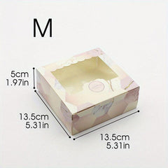 5pcs Pink Granite Marble Pattern Favor Boxes for Events