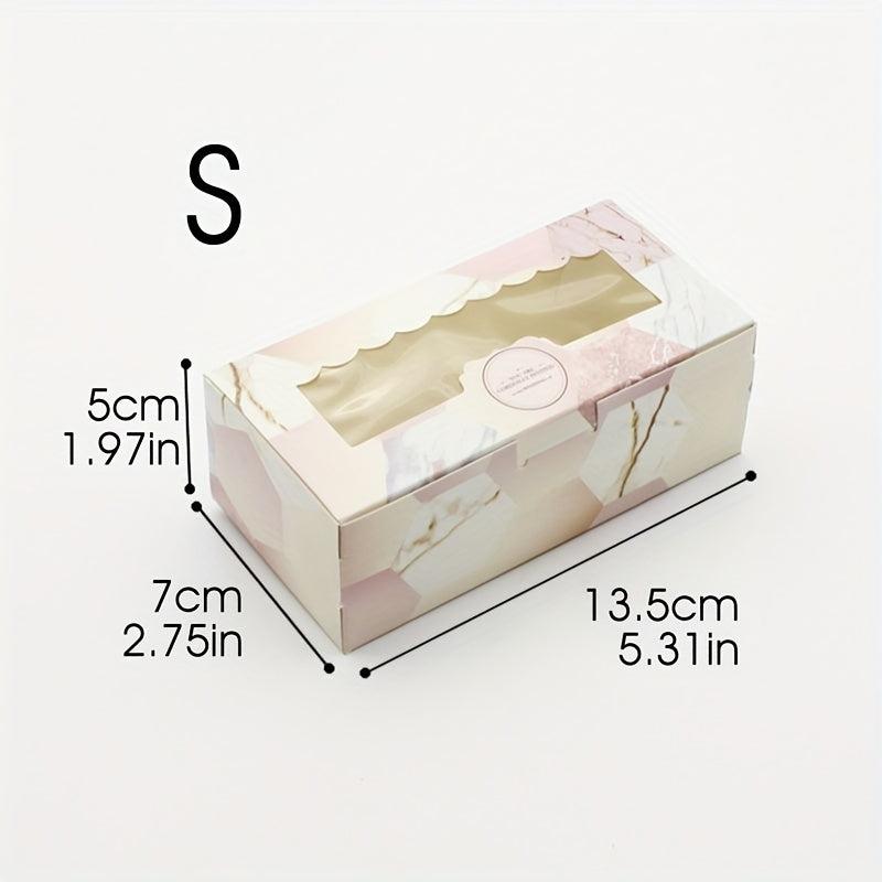 5pcs Pink Granite Marble Pattern Favor Boxes for Events