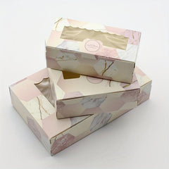 5pcs Pink Granite Marble Pattern Favor Boxes for Events