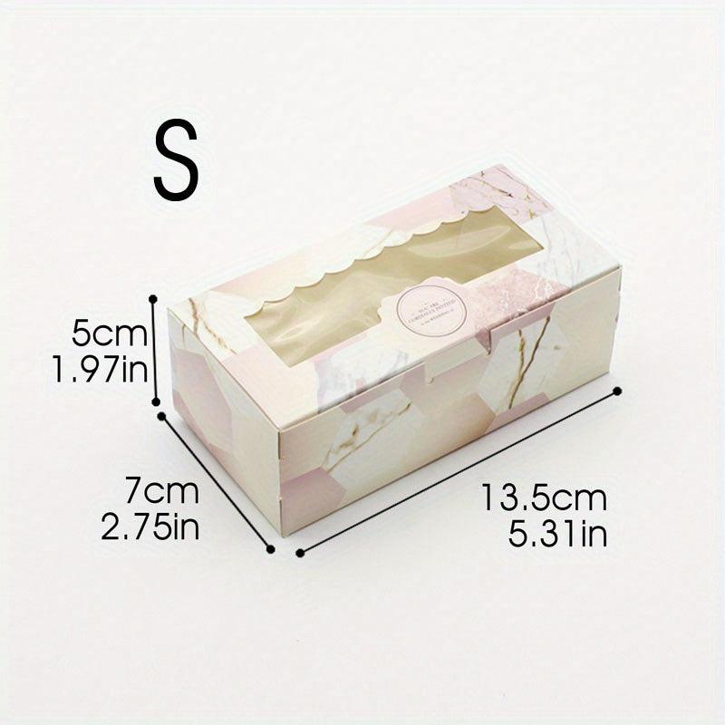 5pcs Pink Granite Marble Pattern Favor Boxes for Events