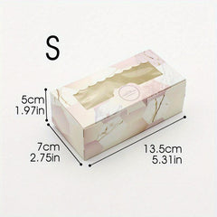 5pcs Pink Granite Marble Pattern Favor Boxes for Events