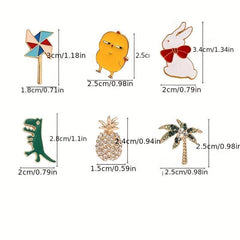 2pcs Cartoon Charm Brooch Enamel Pin Vintage Punk Dark Collar Brooch