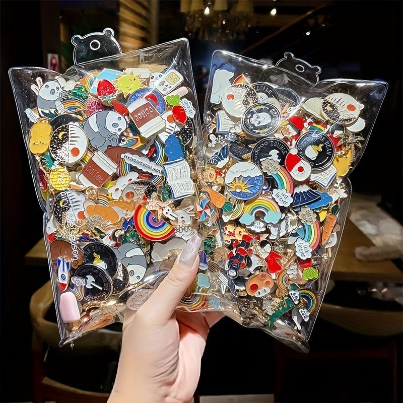 2pcs Cartoon Charm Brooch Enamel Pin Vintage Punk Dark Collar Brooch