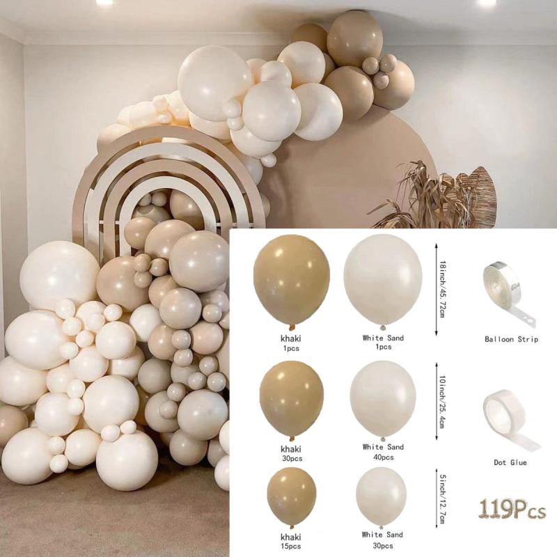 119pcs Retro Sand Balloon Wreath Arch Kit Birthday Party Wedding Supplies