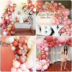 106pcs Macaron Pink Balloon Garland Arch Kit Wedding Birthday Party Decoration