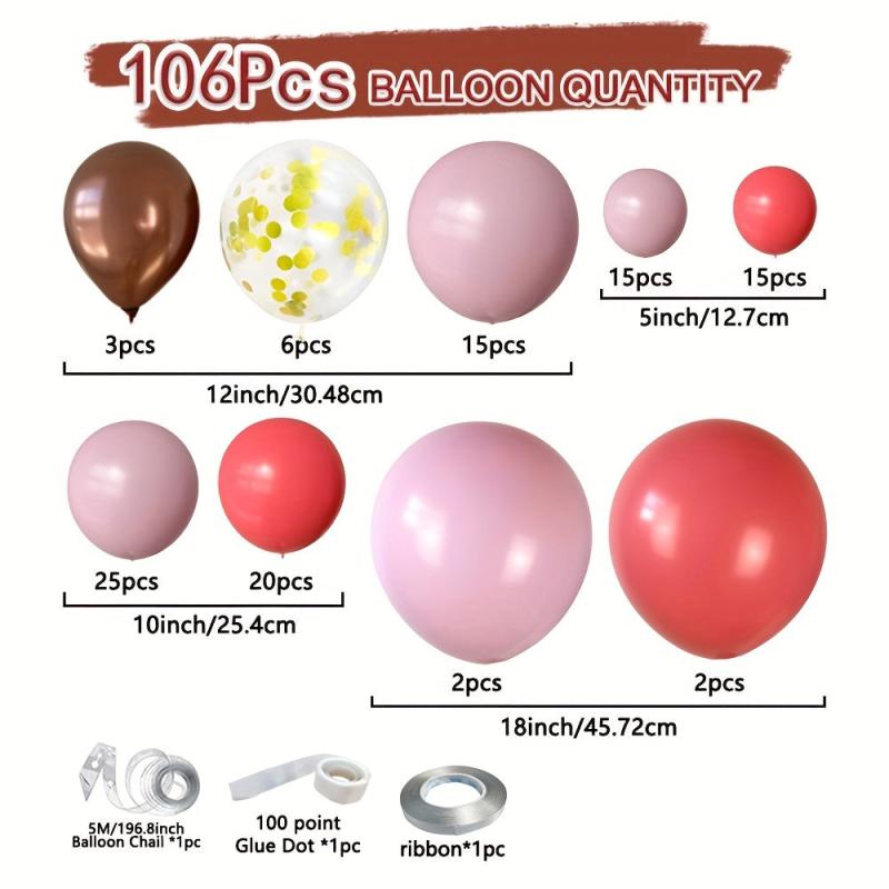 106pcs Macaron Pink Balloon Garland Arch Kit Wedding Birthday Party Decoration