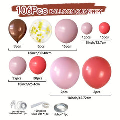 106pcs Macaron Pink Balloon Garland Arch Kit Wedding Birthday Party Decoration