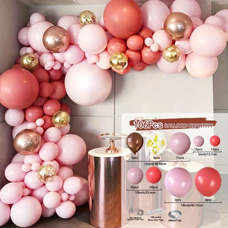 106pcs Macaron Pink Balloon Garland Arch Kit Wedding Birthday Party Decoration
