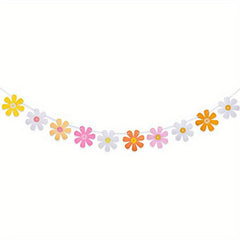 Colorful Flower Garland Banner 60s 70s Birthday Party Decoration