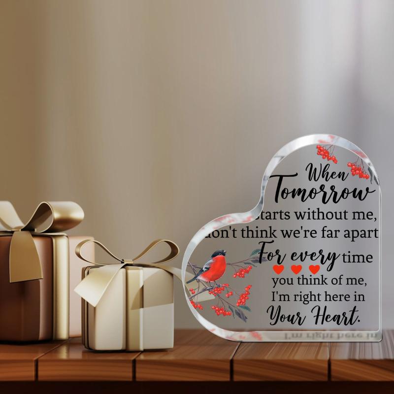 Red Coat Bishop Memorial Gift Acrylic Glass Heart Sympathy Decoration
