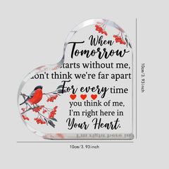 Red Coat Bishop Memorial Gift Acrylic Glass Heart Sympathy Decoration