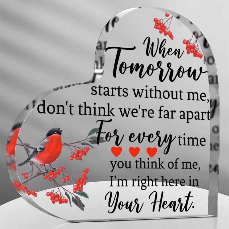 Red Coat Bishop Memorial Gift Acrylic Glass Heart Sympathy Decoration