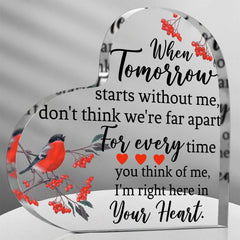 Red Coat Bishop Memorial Gift Acrylic Glass Heart Sympathy Decoration