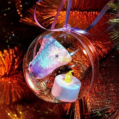 5pcs Transparent Plastic Filled Decorative Balls Christmas Tree Balls