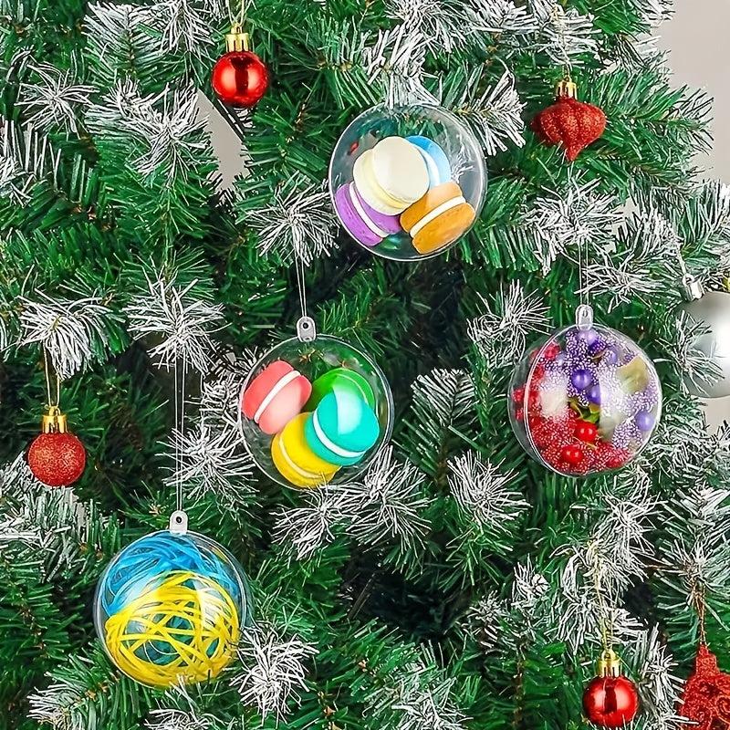 5pcs Transparent Plastic Filled Decorative Balls Christmas Tree Balls
