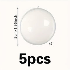 5pcs Transparent Plastic Filled Decorative Balls Christmas Tree Balls