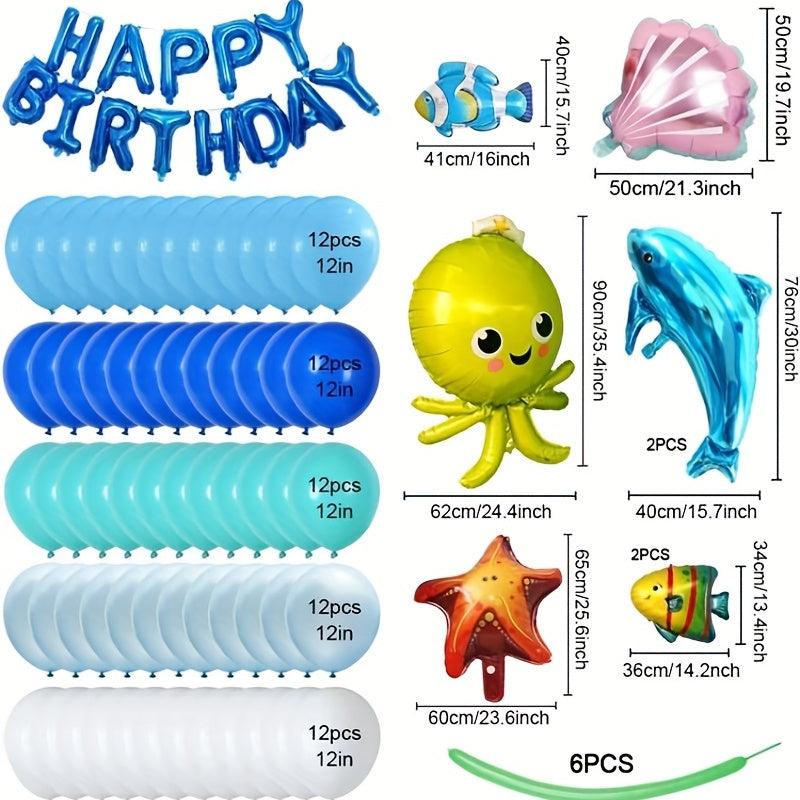 Undersea Garland Balloon Decoration Ocean Theme Birthday Party Supplies
