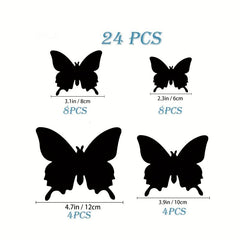 24pcs 36pcs 3D Butterfly Wall Decoration Magnet Self-adhesive Sticker