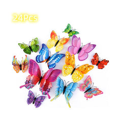 24pcs 36pcs 3D Butterfly Wall Decoration Magnet Self-adhesive Sticker