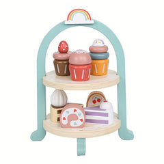 Wooden Ice Cream Tower Play Set Pretend Kitchen
