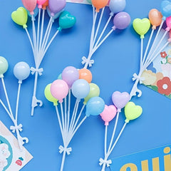 Metallic Balloon Cake Toppers for Parties Mini Decorations