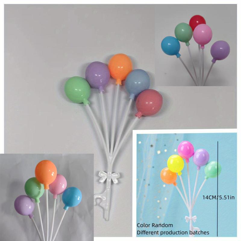 Metallic Balloon Cake Toppers for Parties Mini Decorations