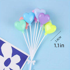 Metallic Balloon Cake Toppers for Parties Mini Decorations